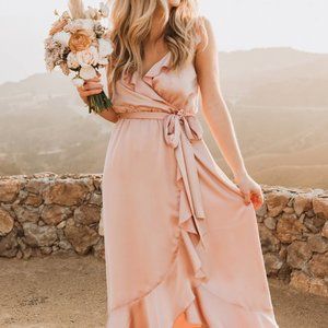 Show Me Your Mumu - Samantha Ruffle Wrap Dress (M) - Bridesmaid dress